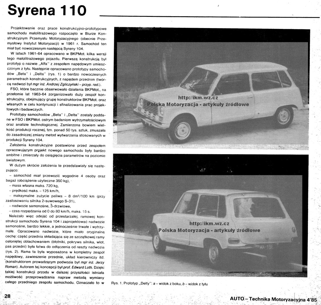 Syrena 110 (i jej prototyp 