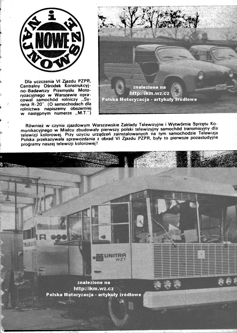 Syrena R-20 i wóz transmisyjny z Mielca
